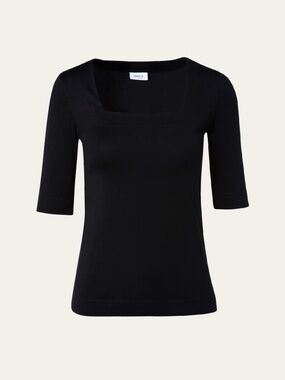 AKRIS PUNTO Square-Neck Jersey Top Sz 2
